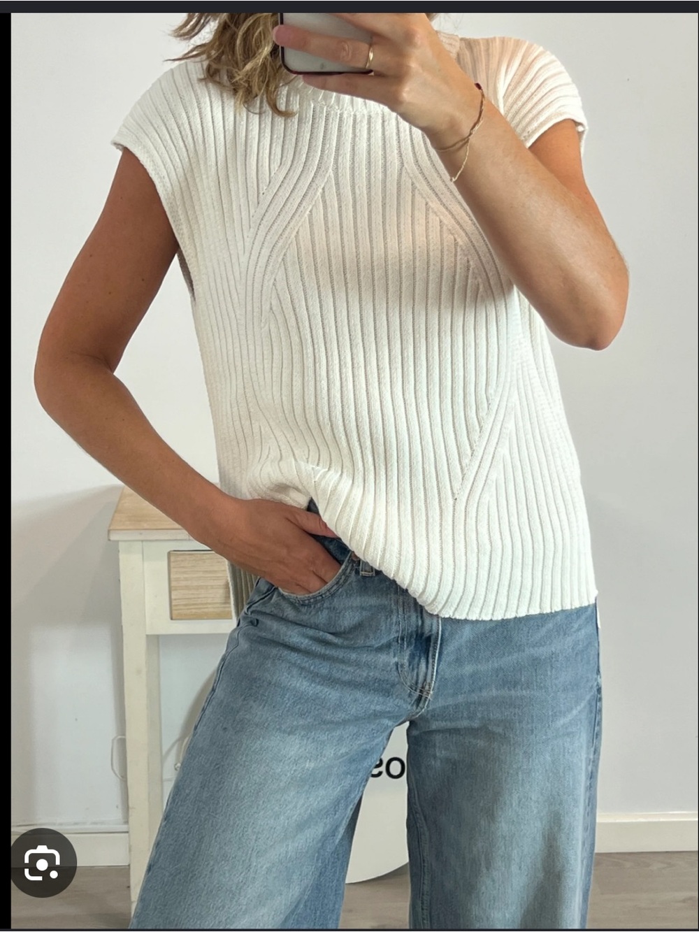 Zara Ribbed Knit Sleeveless Vest